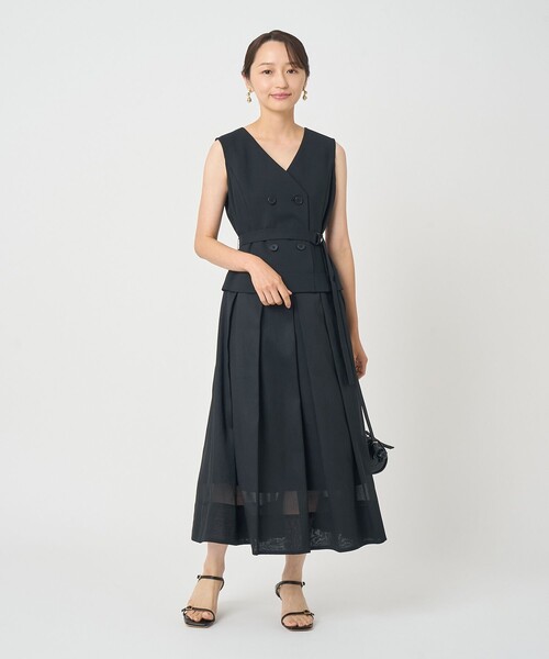 ANAYI(アナイ)の「リネンライクシアーコンビ ワンピース(ワンピース・レディース・ブラック/ホワイト・38/36)」の10枚目の写真