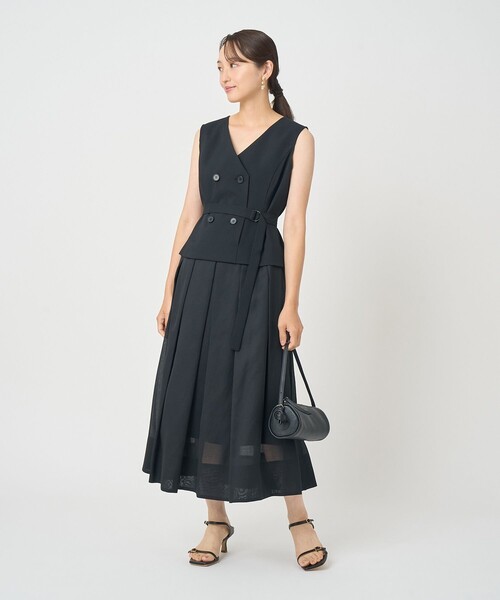 ANAYI(アナイ)の「リネンライクシアーコンビ ワンピース(ワンピース・レディース・ブラック/ホワイト・38/36)」の11枚目の写真