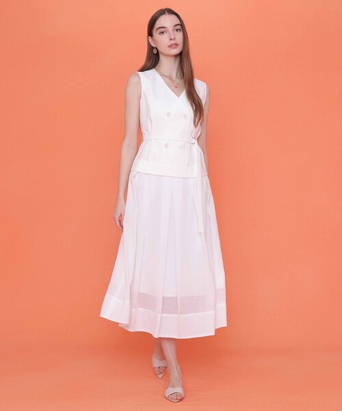 ANAYI(アナイ)の「リネンライクシアーコンビ ワンピース(ワンピース・レディース・ブラック/ホワイト・38/36)」の13枚目の写真