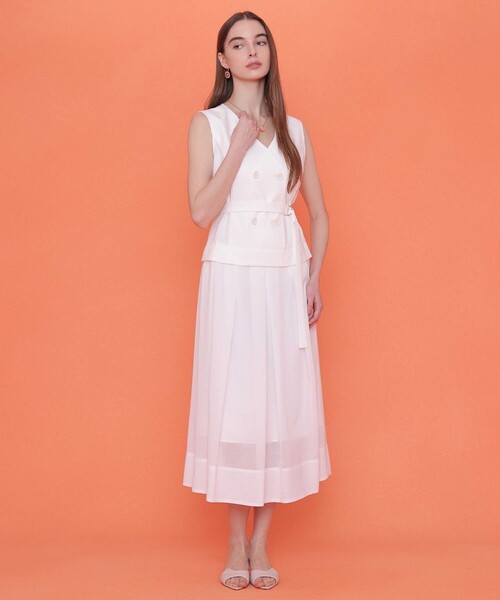 ANAYI(アナイ)の「リネンライクシアーコンビ ワンピース(ワンピース・レディース・ブラック/ホワイト・38/36)」の14枚目の写真