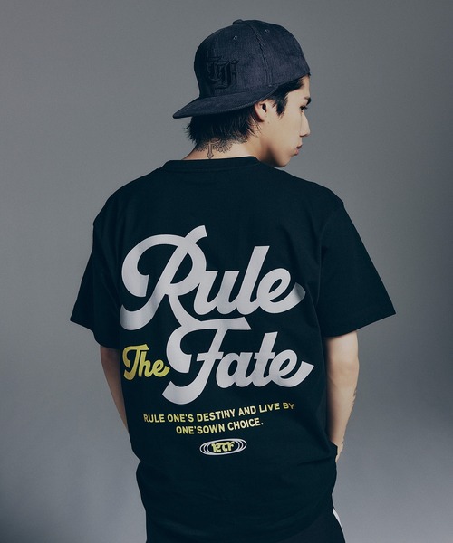 RULE THE FATE(ルールザフェイト)の「RTF LETTERING TEE/レタリングTシャツ(Tシャツ/カットソー・メンズ・ベージュ/ブラック・2/1/0)」の1枚目の写真