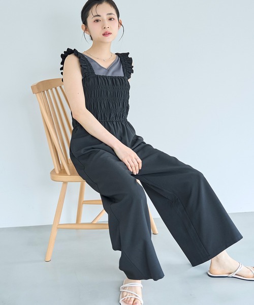 mil(ミル)の「シャーリング サロペット【587228】(サロペット/オーバーオール・レディース・ブラウン/ブラック/グレイッシュベージュ・S/XS)」の11枚目の写真