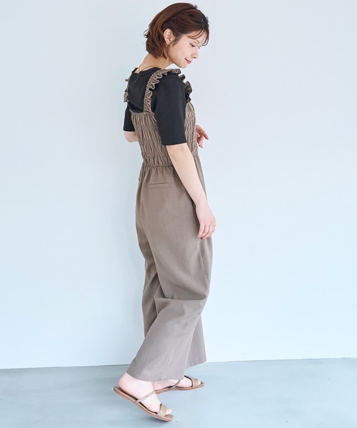mil(ミル)の「シャーリング サロペット【587228】(サロペット/オーバーオール・レディース・ブラウン/ブラック/グレイッシュベージュ・S/XS)」の20枚目の写真