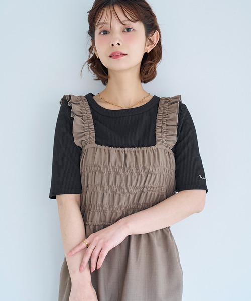 mil(ミル)の「シャーリング サロペット【587228】(サロペット/オーバーオール・レディース・ブラウン/ブラック/グレイッシュベージュ・S/XS)」の21枚目の写真