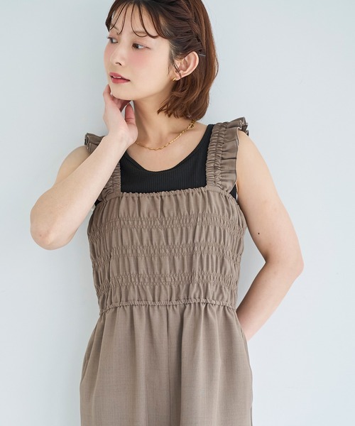 mil(ミル)の「シャーリング サロペット【587228】(サロペット/オーバーオール・レディース・ブラウン/ブラック/グレイッシュベージュ・S/XS)」の16枚目の写真