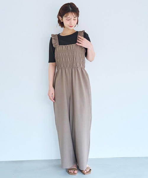 mil(ミル)の「シャーリング サロペット【587228】(サロペット/オーバーオール・レディース・ブラウン/ブラック/グレイッシュベージュ・S/XS)」の17枚目の写真