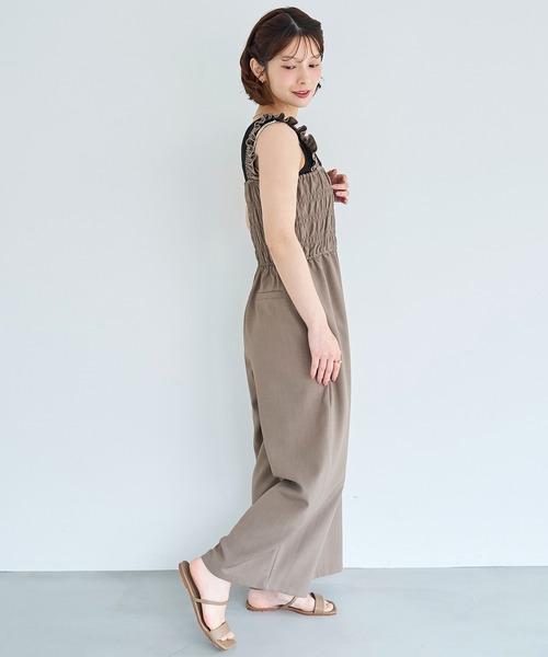 mil(ミル)の「シャーリング サロペット【587228】(サロペット/オーバーオール・レディース・ブラウン/ブラック/グレイッシュベージュ・S/XS)」の15枚目の写真