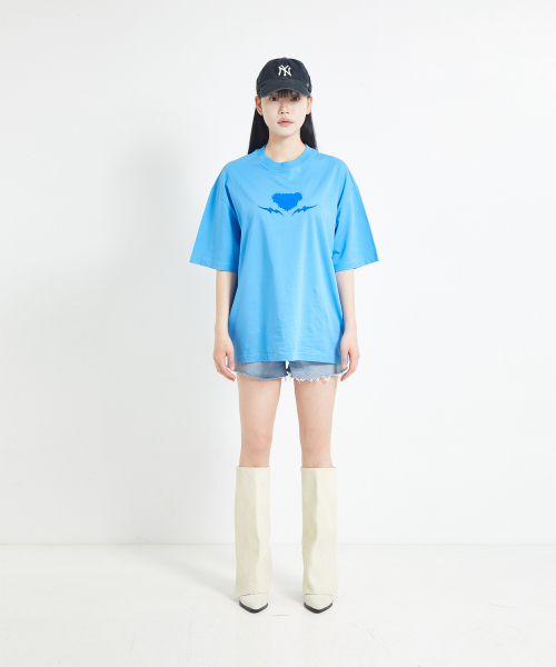 ボクシーサンダーグラフィックTシャツ（ブルー）（Tシャツ/カットソー