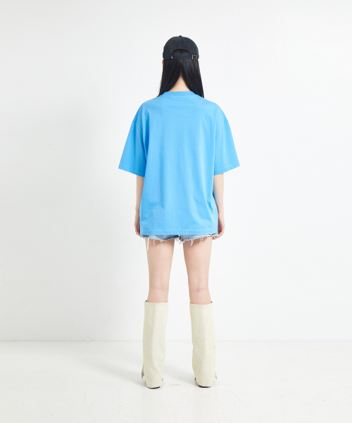 ボクシーサンダーグラフィックTシャツ（ブルー）（Tシャツ/カットソー