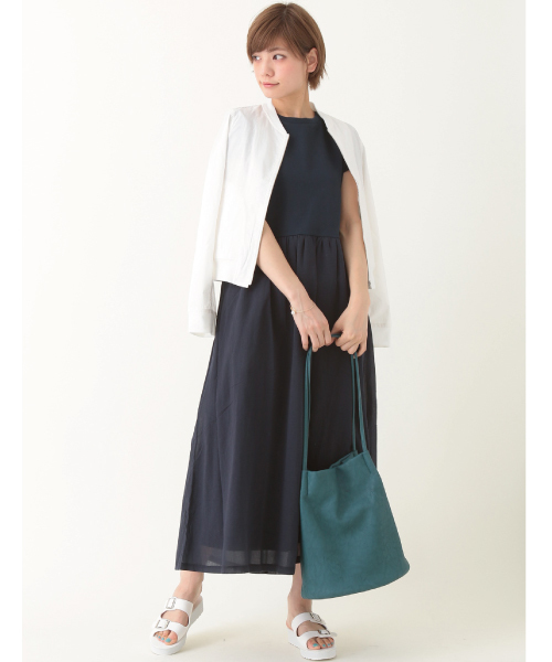 earth music&ecology（アースミュージックアンドエコロジー）の「【2016Summer】ドッキングマキシワンピース（ワンピース・レディース・ネイビー/ブラック/オリーブ・FREE）」の3枚目の写真