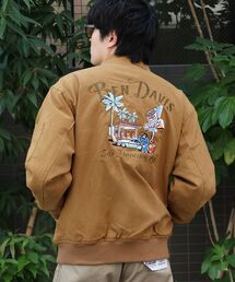 BEN DAVIS（ベンデイビス）の「【BENDAVIS】COTTON DUCK SOUVENIR JACKET   スーベニア 刺繍 フライトジャケット ユニセックス 裏地付き アウター（ブルゾン）」