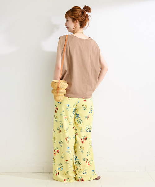 Simplicite(サンプリシテ)の「手洗い可 / ボタニカル柄パンツ(その他パンツ・レディース・ネイビー/スカイブルー/イエロー・FREE)」の19枚目の写真