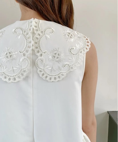 BIRTHDAY BASH(バースデイバッシュ)の「LACE COLLAR NS TOPS(レースカラーNSトップス)(シャツ/ブラウス・レディース・ブラック/ホワイト・MEDIUM/SMALL)」の9枚目の写真