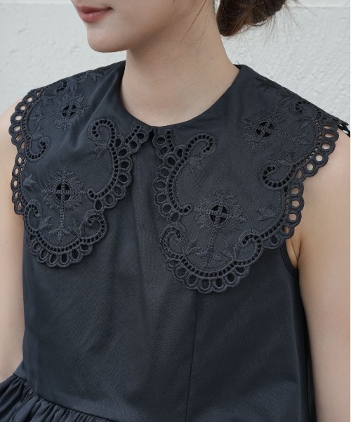 BIRTHDAY BASH(バースデイバッシュ)の「LACE COLLAR NS TOPS(レースカラーNSトップス)(シャツ/ブラウス・レディース・ブラック/ホワイト・MEDIUM/SMALL)」の19枚目の写真