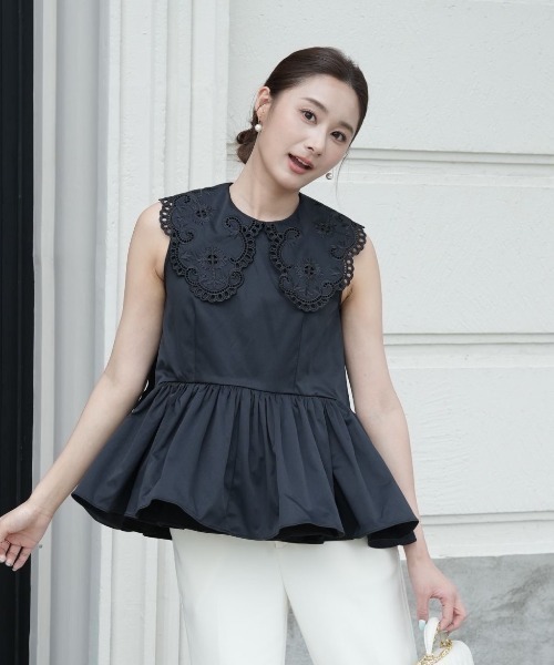 BIRTHDAY BASH(バースデイバッシュ)の「LACE COLLAR NS TOPS(レースカラーNSトップス)(シャツ/ブラウス・レディース・ブラック/ホワイト・MEDIUM/SMALL)」の21枚目の写真