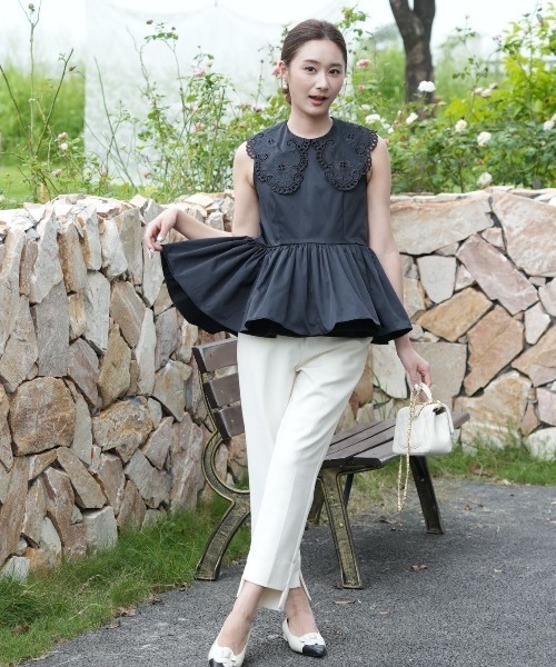 BIRTHDAY BASH(バースデイバッシュ)の「LACE COLLAR NS TOPS(レースカラーNSトップス)(シャツ/ブラウス・レディース・ブラック/ホワイト・MEDIUM/SMALL)」の17枚目の写真