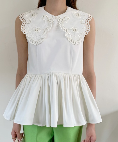BIRTHDAY BASH(バースデイバッシュ)の「LACE COLLAR NS TOPS(レースカラーNSトップス)(シャツ/ブラウス・レディース・ブラック/ホワイト・MEDIUM/SMALL)」の14枚目の写真