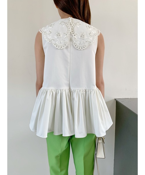 BIRTHDAY BASH(バースデイバッシュ)の「LACE COLLAR NS TOPS(レースカラーNSトップス)(シャツ/ブラウス・レディース・ブラック/ホワイト・MEDIUM/SMALL)」の15枚目の写真