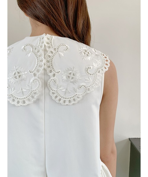 BIRTHDAY BASH(バースデイバッシュ)の「LACE COLLAR NS TOPS(レースカラーNSトップス)(シャツ/ブラウス・レディース・ブラック/ホワイト・MEDIUM/SMALL)」の16枚目の写真
