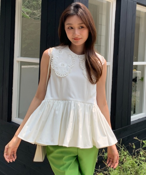 BIRTHDAY BASH(バースデイバッシュ)の「LACE COLLAR NS TOPS(レースカラーNSトップス)(シャツ/ブラウス・レディース・ブラック/ホワイト・MEDIUM/SMALL)」の13枚目の写真