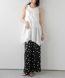 レース×リボンキャミソールチュニック