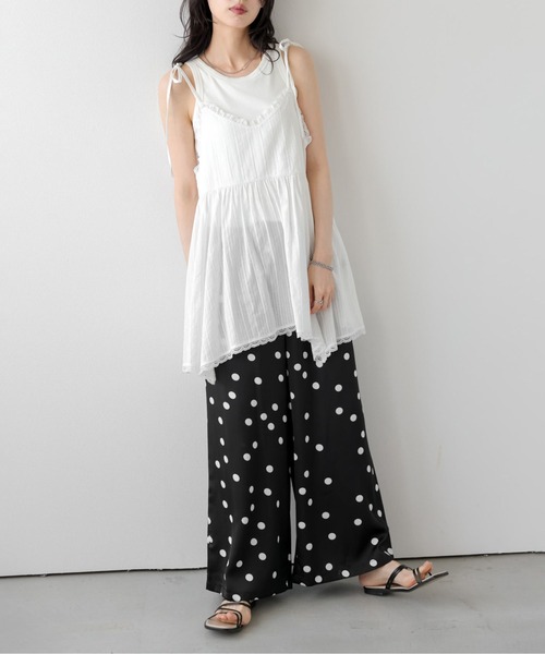 La-gemme(ラジェム)の「レース×リボンキャミソールチュニック(シャツ/ブラウス・レディース・ホワイト/ブラック・フリー)」の22枚目の写真