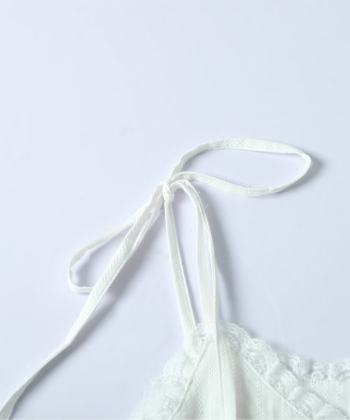 La-gemme(ラジェム)の「レース×リボンキャミソールチュニック(シャツ/ブラウス・レディース・ホワイト/ブラック・フリー)」の12枚目の写真