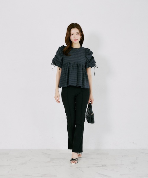 tocco closet(トッコ クローゼット)の「【ZOZO限定】シアーシャドーポコチェックブラウス(シャツ/ブラウス・レディース・オフホワイト/グリーン/ダークグレー・M)」の9枚目の写真