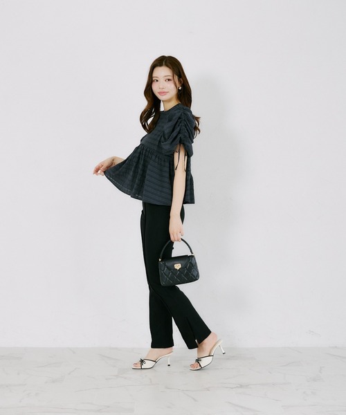 tocco closet(トッコ クローゼット)の「【ZOZO限定】シアーシャドーポコチェックブラウス(シャツ/ブラウス・レディース・オフホワイト/グリーン/ダークグレー・M)」の10枚目の写真
