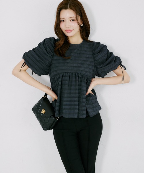 tocco closet(トッコ クローゼット)の「【ZOZO限定】シアーシャドーポコチェックブラウス(シャツ/ブラウス・レディース・オフホワイト/グリーン/ダークグレー・M)」の12枚目の写真