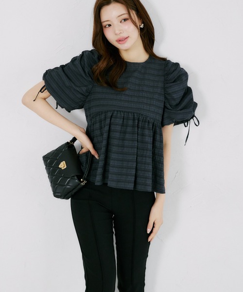 tocco closet(トッコ クローゼット)の「【ZOZO限定】シアーシャドーポコチェックブラウス(シャツ/ブラウス・レディース・オフホワイト/グリーン/ダークグレー・M)」の11枚目の写真