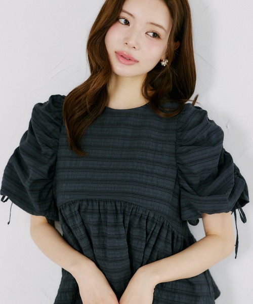 tocco closet(トッコ クローゼット)の「【ZOZO限定】シアーシャドーポコチェックブラウス(シャツ/ブラウス・レディース・オフホワイト/グリーン/ダークグレー・M)」の14枚目の写真