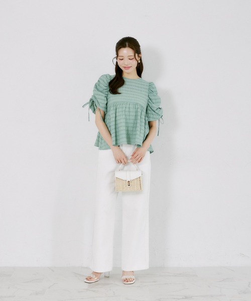 tocco closet(トッコ クローゼット)の「【ZOZO限定】シアーシャドーポコチェックブラウス(シャツ/ブラウス・レディース・オフホワイト/グリーン/ダークグレー・M)」の16枚目の写真