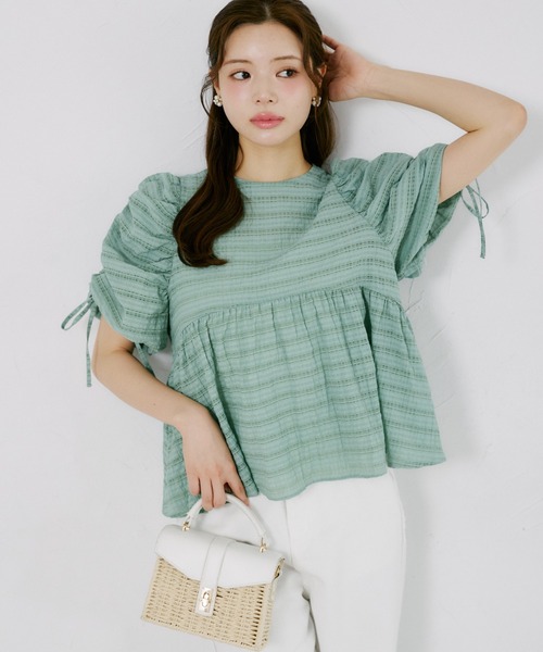 tocco closet(トッコ クローゼット)の「【ZOZO限定】シアーシャドーポコチェックブラウス(シャツ/ブラウス・レディース・オフホワイト/グリーン/ダークグレー・M)」の18枚目の写真