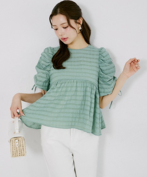 tocco closet(トッコ クローゼット)の「【ZOZO限定】シアーシャドーポコチェックブラウス(シャツ/ブラウス・レディース・オフホワイト/グリーン/ダークグレー・M)」の17枚目の写真