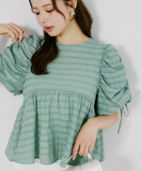 tocco closet(トッコ クローゼット)の「【ZOZO限定】シアーシャドーポコチェックブラウス(シャツ/ブラウス・レディース・オフホワイト/グリーン/ダークグレー・M)」の20枚目の写真