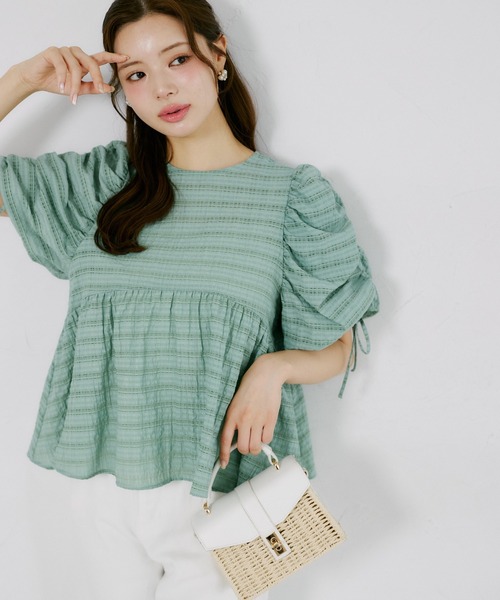 tocco closet(トッコ クローゼット)の「【ZOZO限定】シアーシャドーポコチェックブラウス(シャツ/ブラウス・レディース・オフホワイト/グリーン/ダークグレー・M)」の19枚目の写真