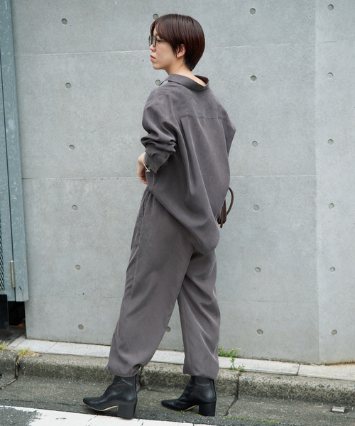 IENA(イエナ)の「《/手洗い可》フィブリルキュプラミックスシャツ(シャツ/ブラウス・レディース・チャコールグレー/カーキ・FREE)」の7枚目の写真