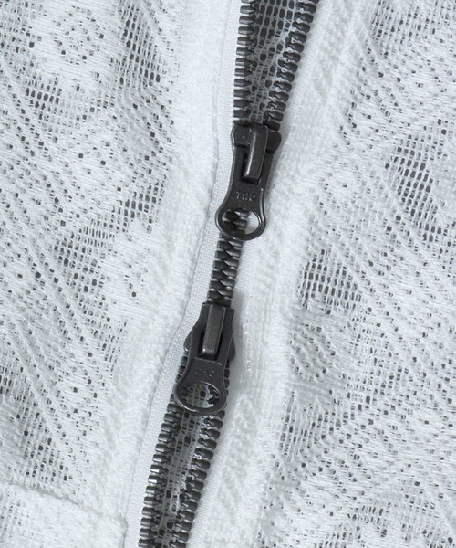 ANPAS(アンパス)の「Mesh-Look Sheer Double-Zip Hoodie / レースシアーダブルジップパーカー フーディー ユニセックス メンズ レディース レース メッシュトップス 通気性(パーカー・メンズ・ブラック系1/ホワイト系2/ホワイト系1/ブラック系2・L/M)」の19枚目の写真