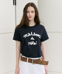MAISON DE ROLA 刺繍 T シャツ ネイビー
