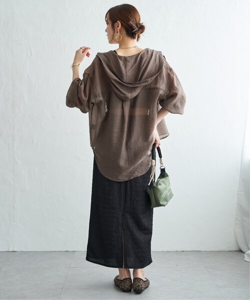 ikka(イッカ)の「シアーシャツパーカー(シャツ/ブラウス・レディース・ブラウン/カーキ/チャコール・L/M)」の19枚目の写真