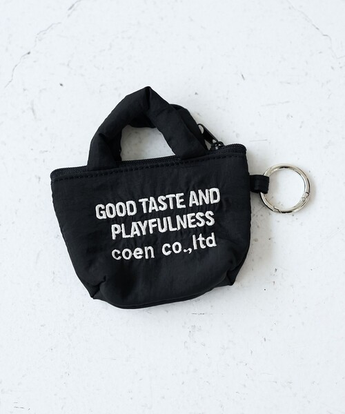 coen（コーエン）の「【再入荷・新色登場】ロゴ刺繍ミニポーチキーホルダー（エコバッグ/サブバッグ・レディース・その他4/ブラック/オリーブ/シルバー/コバルトブルー/その他7・FREE）」の2枚目の写真