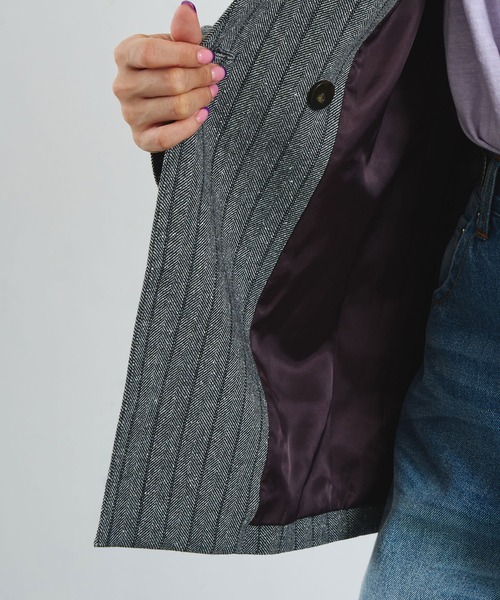 ROSE BUD（ローズバッド）の「CREOLME/SILK NEP TWEED JACKET（その他アウター・レディース・グレー/ブラウン・S/M）」の8枚目の写真