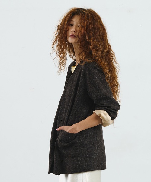 ROSE BUD（ローズバッド）の「CREOLME/SILK NEP TWEED JACKET（その他アウター・レディース・グレー/ブラウン・S/M）」の9枚目の写真