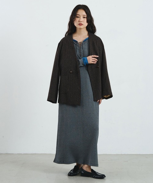 ROSE BUD（ローズバッド）の「CREOLME/SILK NEP TWEED JACKET（その他アウター・レディース・グレー/ブラウン・S/M）」の17枚目の写真