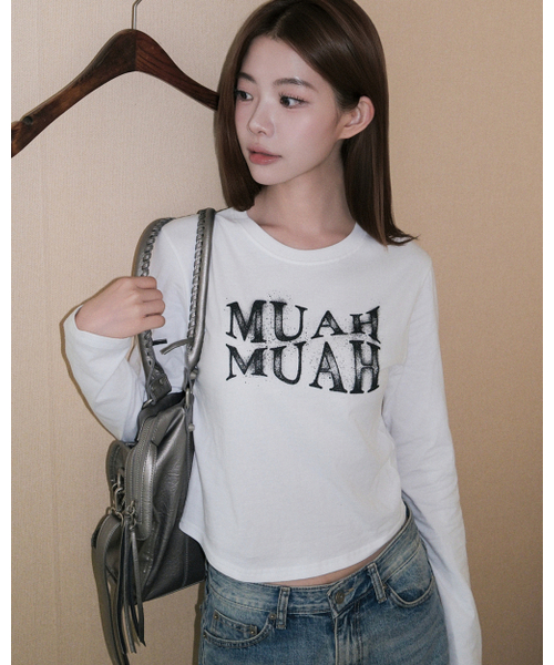 muahmuah（ムーアムーア）の「スプレーウェーブ 長袖Tシャツ [ホワイト]（Tシャツ/カットソー・レディース・その他・FREE）」の3枚目の写真
