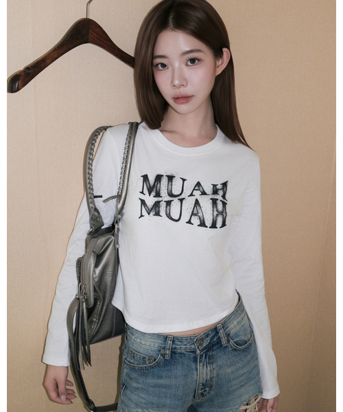 muahmuah（ムーアムーア）の「スプレーウェーブ 長袖Tシャツ [ホワイト]（Tシャツ/カットソー・レディース・その他・FREE）」の4枚目の写真
