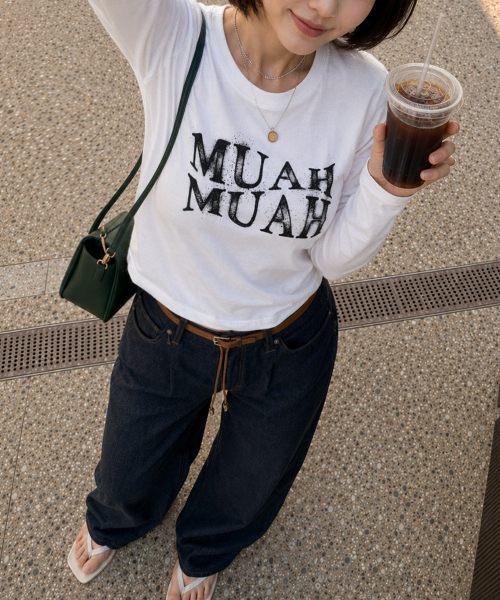 muahmuah（ムーアムーア）の「スプレーウェーブ 長袖Tシャツ [ホワイト]（Tシャツ/カットソー・レディース・その他・FREE）」の10枚目の写真