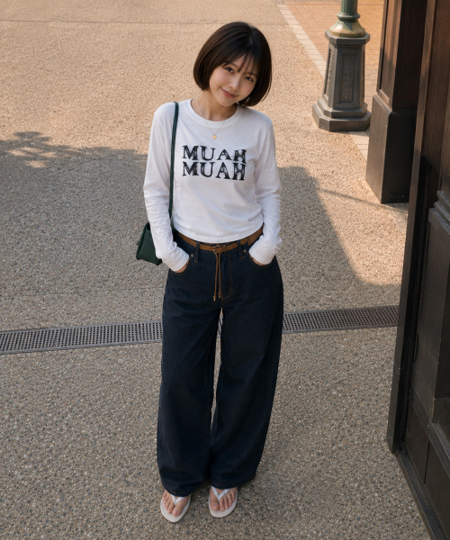 muahmuah（ムーアムーア）の「スプレーウェーブ 長袖Tシャツ [ホワイト]（Tシャツ/カットソー・レディース・その他・FREE）」の11枚目の写真