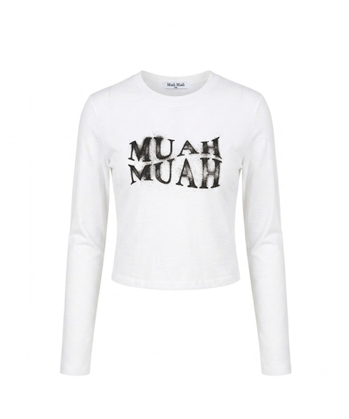 muahmuah（ムーアムーア）の「スプレーウェーブ 長袖Tシャツ [ホワイト]（Tシャツ/カットソー・レディース・その他・FREE）」の12枚目の写真